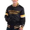 Starter Black Golden State Warriors Home Game Satin Full-snap Varsity Jacket In Black