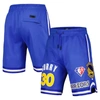 PRO STANDARD PRO STANDARD STEPHEN CURRY ROYAL GOLDEN STATE WARRIORS PLAYER NAME & NUMBER SHORTS