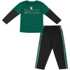 COLOSSEUM TODDLER COLOSSEUM GREEN/BLACK MICHIGAN STATE SPARTANS LONG SLEEVE T-SHIRT & PANTS SET