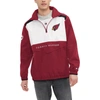 TOMMY HILFIGER TOMMY HILFIGER CARDINAL/WHITE ARIZONA CARDINALS CARTER HALF-ZIP HOODED TOP