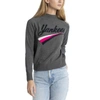 LUSSO LUSSO  GRAY NEW YORK YANKEES SERENA RAGLAN PULLOVER SWEATER
