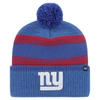 47 '47 ROYAL NEW YORK GIANTS FADEOUT CUFFED KNIT HAT WITH POM