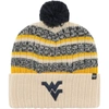 47 '47 KHAKI WEST VIRGINIA MOUNTAINEERS TAVERN CUFFED KNIT HAT WITH POM