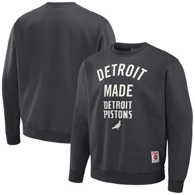 Staple Men's Nba X  Anthracite Detroit Pistons Plush Pullover Sweatshirt