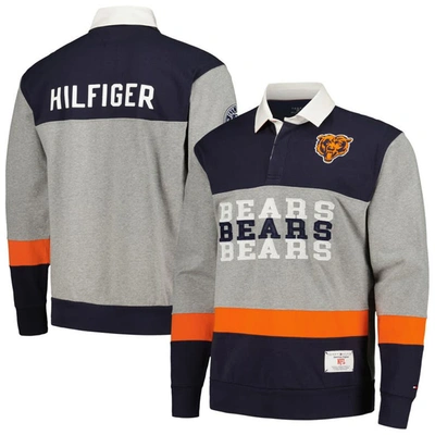 TOMMY HILFIGER TOMMY HILFIGER NAVY CHICAGO BEARS CONNOR OVERSIZED RUGBY LONG SLEEVE POLO