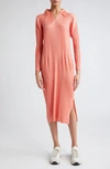 ISSEY MIYAKE MONTHLY COLORS OCTOBER LONG SLEEVE PLEATED MIDI DRESS