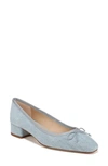 Veronica Beard Cecile Metallic Bow Ballerina Pumps In Blue