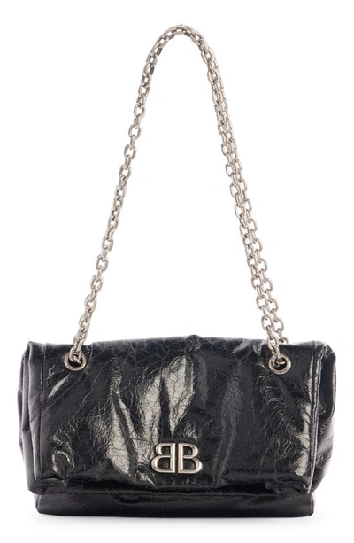 Balenciaga Black Monaco Medium Leather Shoulder Bag