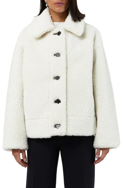 Apparis Faux-shearling Single-breasted Jacket In Ivory