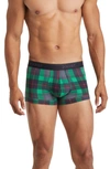 2(x)ist 4-pack No-show Stretch Trunks In Endangered, Tartan Plaid Multi, Black, 2 Color Plaid