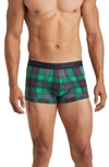 2(x)ist 4-pack No-show Stretch Trunks In Tartan Plaid Multi Black