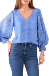 Vince Camuto Printed Puff Sleeve Top In Oceanside