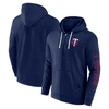 FANATICS FANATICS BRANDED NAVY MINNESOTA TWINS OFFENSIVE LINE UP LIGHTWEIGHT FULL-ZIP HOODIE