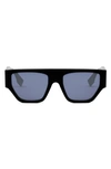 Fendi Women's O'lock Acetate Geometric Sunglasses In Black Blue