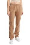 GOOD AMERICAN STRAIGHT LEG COTTON FLEECE SWEATPANTS
