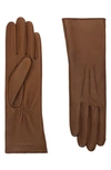 AGNELLE SILK LINED LEATHER GLOVES
