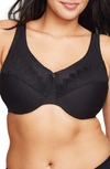 Glamorise Wonderwire Full Coverage Minimizer Bra In Black