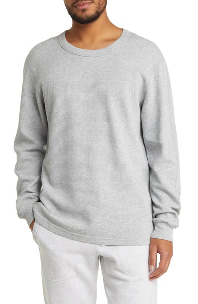 Reigning Champ Waffle Knit Long Sleeve T-shirt In Heather Grey