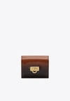 Ferragamo Bi-fold Ombre French Wallet In Calf Leather In Black