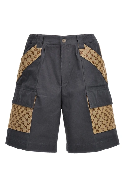 Gucci Cotton Canvas Bermuda Short In Grey