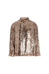 Gucci Sequin Shirt Shirt And Blouse Silver In Brown