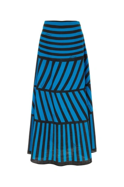 Gucci Geometric Stripe Printed Skirt In Multicolor