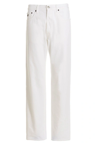 Prada Men Logo Jeans In White
