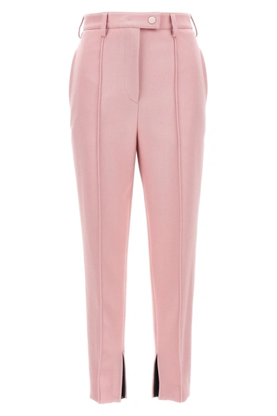 Prada Tailored High Waist Trousers With Ankle Slits In Pink