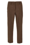Prada Pied De Poule Straight Leg Wool Trousers In Brown