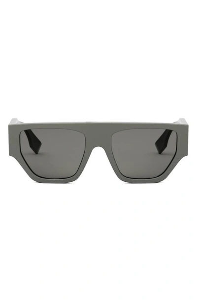Fendi Women's O'lock Acetate Geometric Sunglasses In Grey Smoke