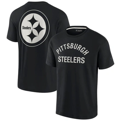 Fanatics Signature Unisex  Black Pittsburgh Steelers Super Soft Short Sleeve T-shirt