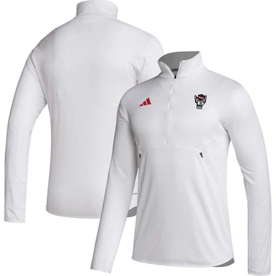 Adidas Originals Men's Adidas White Nc State Wolfpack 2023 Sideline Aeroready Half-zip Top