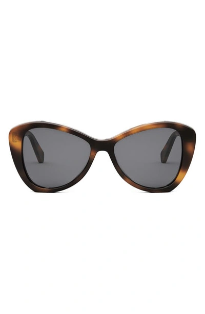 Celine Thin Acetate Butterfly Sunglasses In Colhav/smk