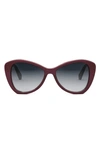 Celine Thin Logo Acetate Butterfly Sunglasses In Bordeaux