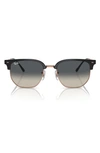 RAY BAN CLUBMASTER 53MM SQUARE SUNGLASSES