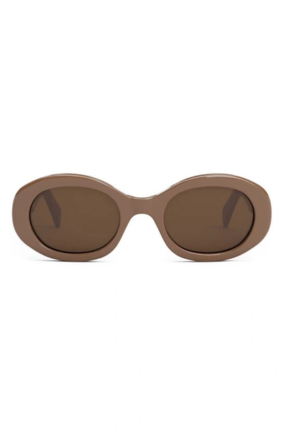 Celine Women's Triomphe 52mm Oval Sunglasses In Brown/brown Solid