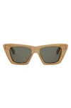 Celine Bold Glittery Acetate Cat-eye Sunglasses In Beige
