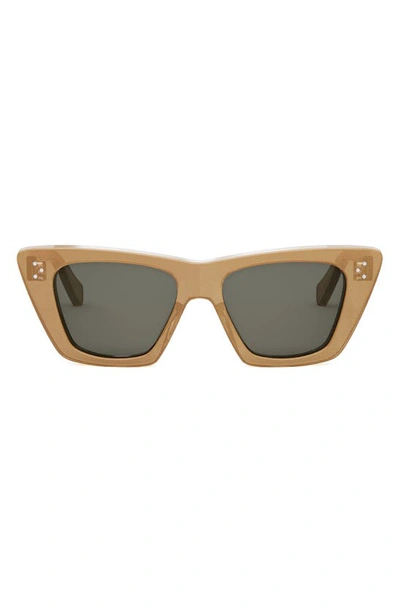 Celine Bold Glittery Acetate Cat-eye Sunglasses In Beigo