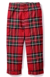 Petite Plume Kids' Imperial Tartan Plaid Cotton Blend Pajama Pants In Red