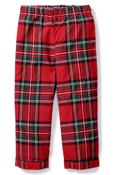 Petite Plume Kids' Imperial Tartan Plaid Cotton Blend Pajama Pants In Red