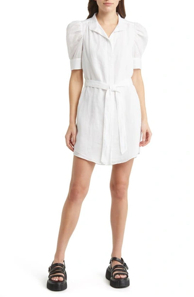Frame Gillian Puff Sleeve Cotton Shirtdress In White