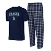 CONCEPTS SPORT CONCEPTS SPORT NAVY/GRAY SEATTLE KRAKEN ARCTIC T-SHIRT & PAJAMA PANTS SLEEP SET