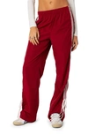Edikted Remy Tie Detail Track Pants In Red