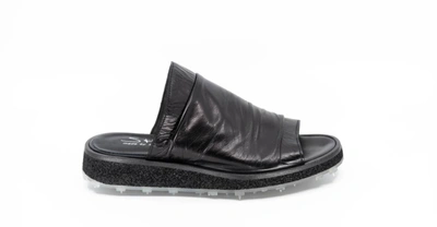 Shoto Leather Slide In Black