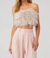 Lamarque Zaina Ostrich Feather Bustier Top In Multi