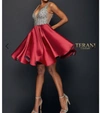 Terani Couture Fit And Flare In Wine In Pink