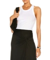 Enza Costa Luxe Rib Bold Sheath Tank In White