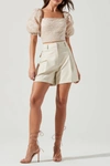 ASTR WILMA FAUX LEATHER SHORTS IN IVORY