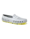 FLOAFERS MEN'S COUNTRY CLUB DRIVER WATER SHOES IN HARBOR MIST GRAY/LEMON TUNIC