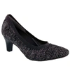 Ros Hommerson Kitty Dress Shoes - Wide Width In Black Glitter Stretch Fabric In Multi